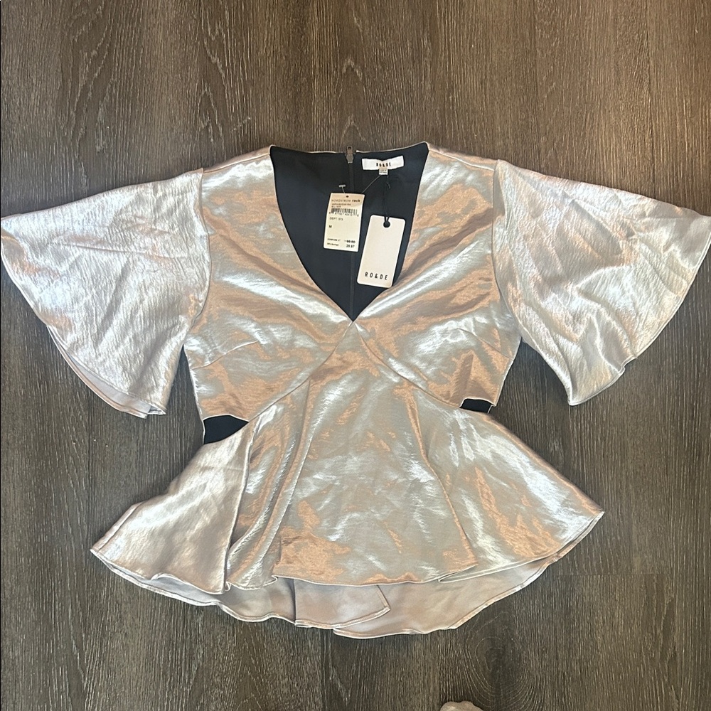 Nordstrom Rack RO&DE Silver Metallic Women's Top